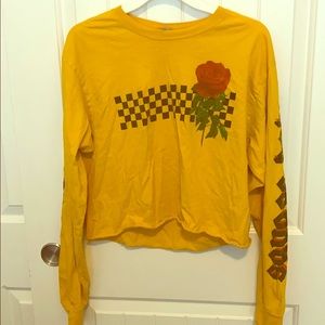 Rose long sleeve crop